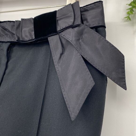 J.Mendel Women's Straight-Leg Front Pleat High-Rise Trousers Pants Black Size 10 - Picture 5 of 14